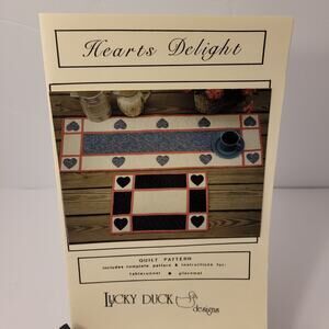 Lucky Duck Designs Hearts Delight Quilt Pattern Table Runner Placemat